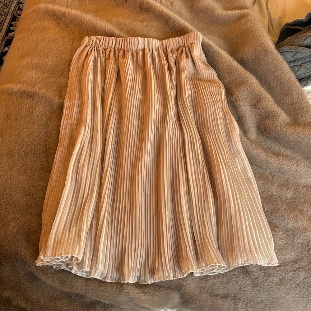 Zara Blush Pleated midi Skirt